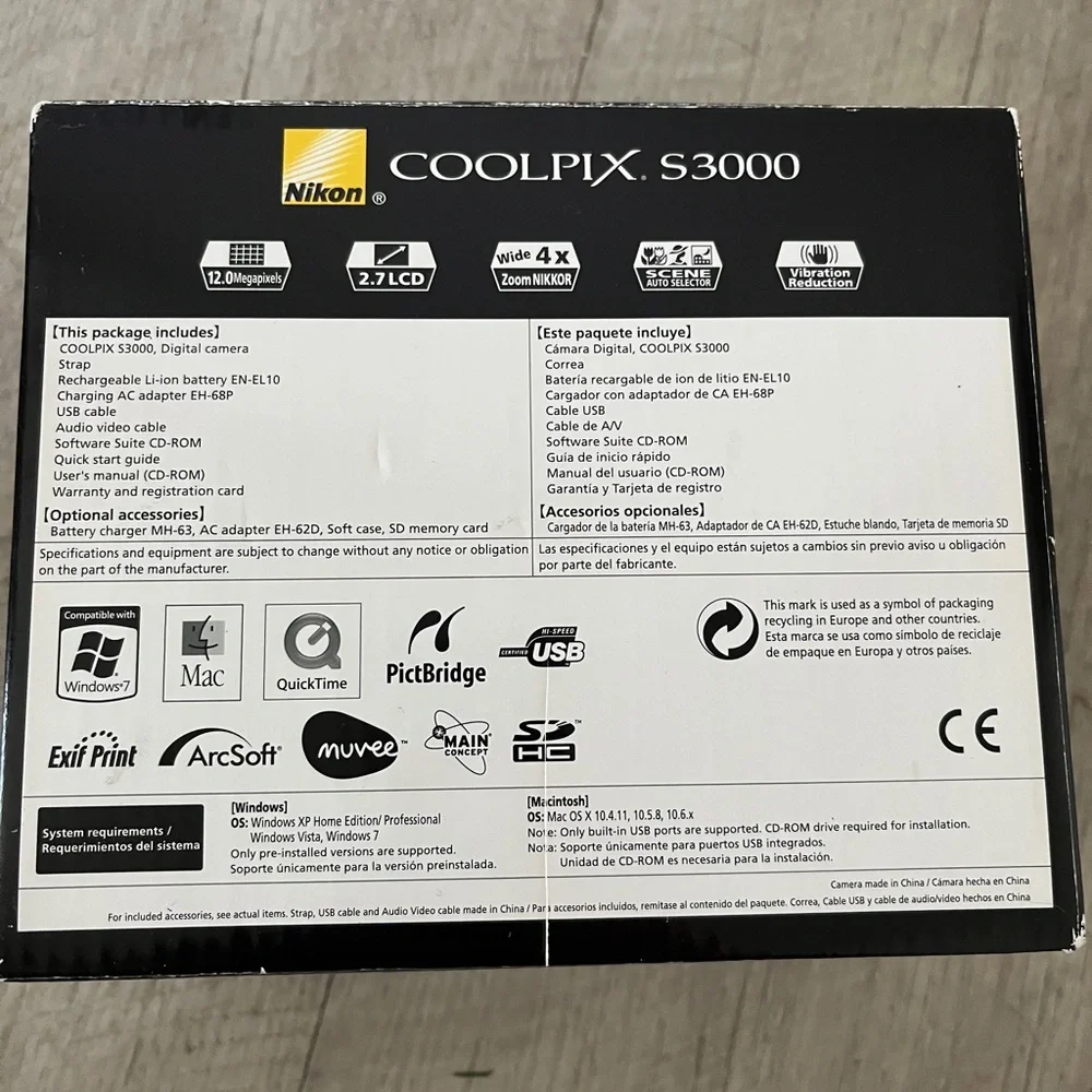Nikon COOLPIX S3000 Digital Camera FOR PARTS/REPAIR - lens issue/blurry photos